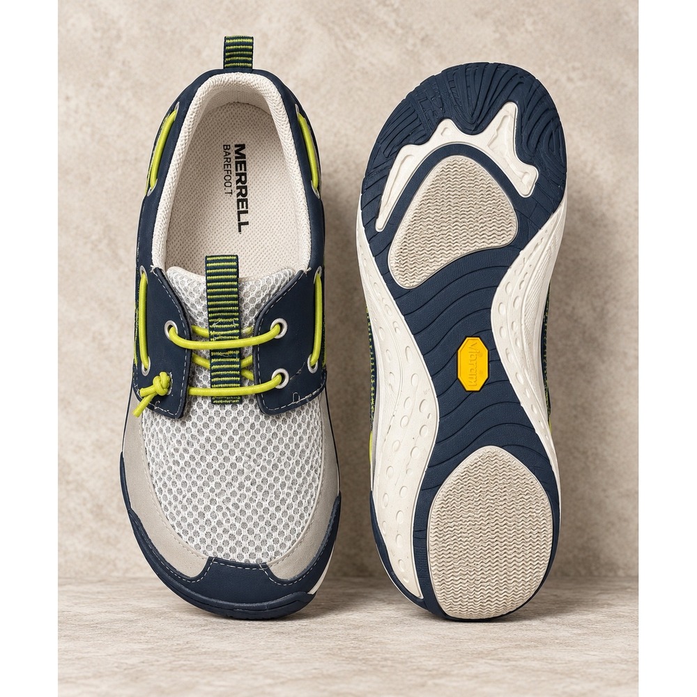 Merrell Barefoot Dock Glove Kids Dark Denim Grey Vibram Boat Shoes Size 2